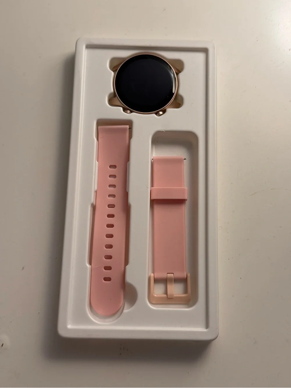 Rose Gold Smartwatch with Pink Silicone Watchband - TouchElex